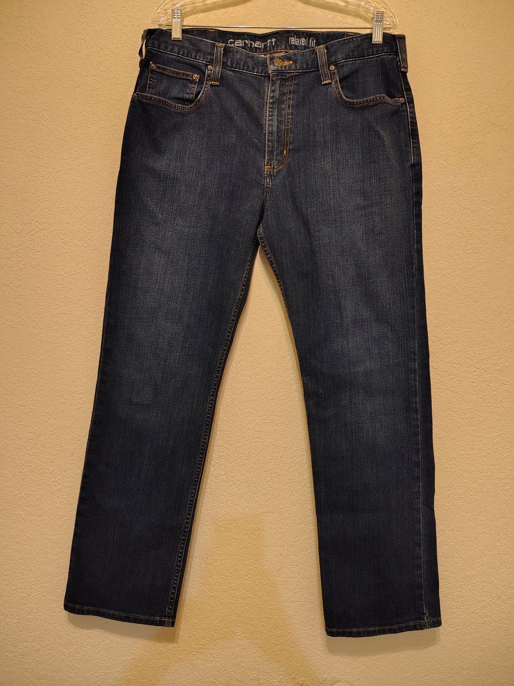 Carhartt Relaxed Fit Straight Leg Jeans Men's Size 36x30 Dark Wash Denim